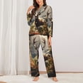 thumbnail image 2 of Fotbe Enchanted Deer In Cave Pattern Long Sleeve Pajama Set for Women,Sleepwear Set,2-piece Loungewear Set,Soft PJs Comfy Nightwear with Pockets -XX-Large, 2 of 7