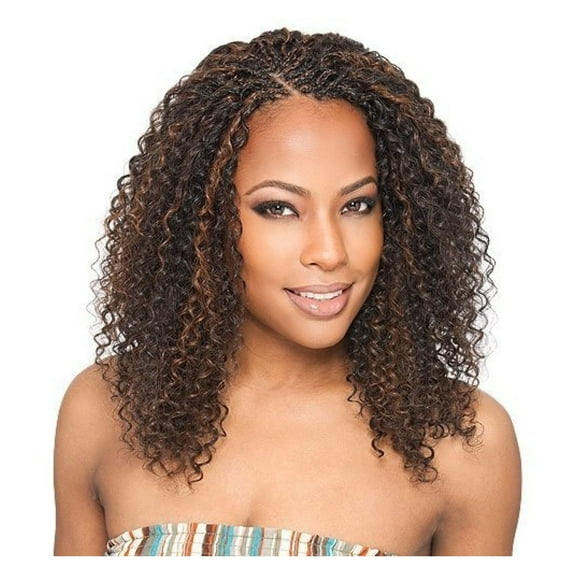 Que Human Hair Blend Braiding Hair Water Bulk 18" (1B Off Black)
