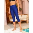 thumbnail image 3 of Beautyin 7" Swim Pants for Women High Waisted Swim Capris Solid Swim Shorts Wavy Edge Swimming Leggings, 3 of 4