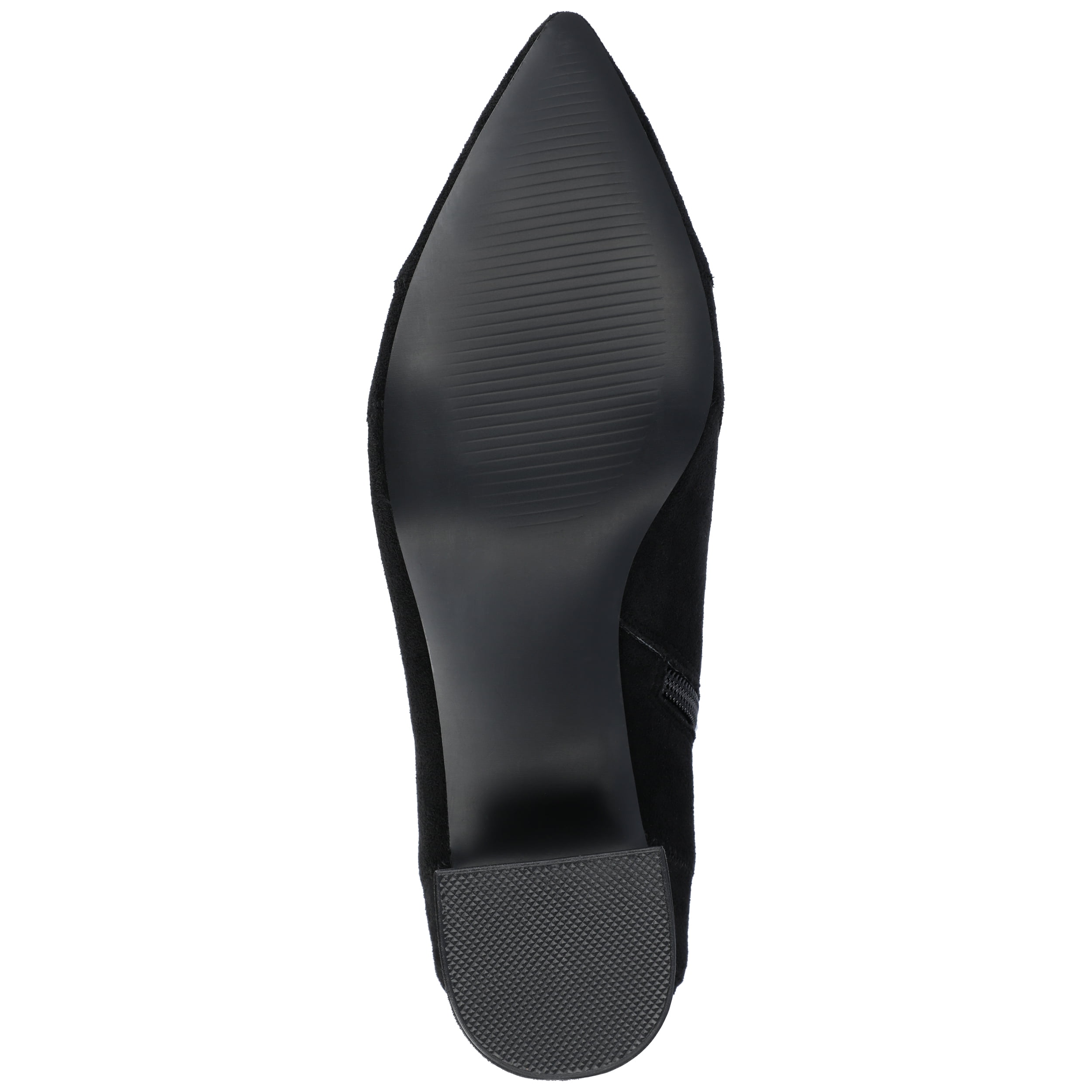 Journee Womens Lusinda Two Tone Block Heel Pointed Toe Booties