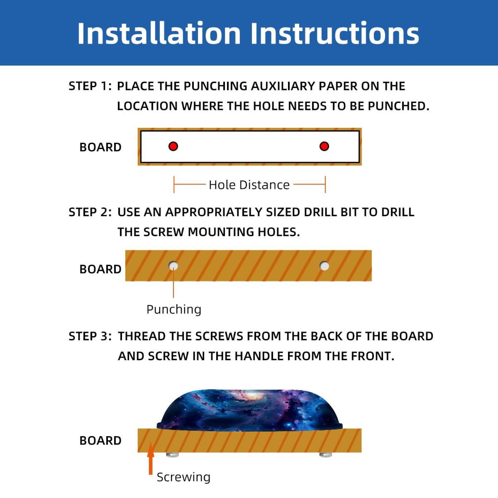 PhooArto 6 Pcs Cup Drawer Pulls, Blue Space Galaxy Constellation Shell Shape Handles Cabinet Knobs for Dresser Cupboard Closet Wardrobe with Screws