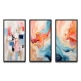thumbnail image 2 of Designart "Missing You Abstract in Blue and Red" Abstract Painting Framed Wall Art Set Of 3 - Pink Modern Frame Canvas Set For Living Room Decor, 2 of 6