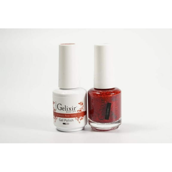 Gelixir Nail Polish Gel  Matching Lacquer Classic Red 1 PK #105