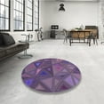 thumbnail image 4 of Ahgly Company Machine Washable Indoor Round Transitional Purple Jam Purple Area Rugs, 5' Round, 4 of 7