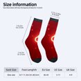 thumbnail image 4 of Four Seasons Universal Socks (2 Pairs) - Unisex Trendy Socks with Illuminated Circular Pattern on Red Background Black Cuffs & Gray Soles Mixed Colors for All Seasons, 4 of 5