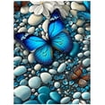 thumbnail image 1 of Peinture Diamant Papillon Pleine Mosaïque Ronde Galet Plage Point de Croix HO, 40*50cm, Cadre Non Inclus, 1 of 4