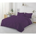 thumbnail image 3 of 3 Pcs Pinch Pleated Duvet Cover Set 100% Egyptian Cotton 1000 Thread Count with Zipper Closure & Corner Ties Pintuck Bedding Duvet Cover - Super King Plus Size (120" x 120") Inch, Plum, 3 of 7
