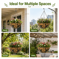 thumbnail image 5 of Diceymbol Hanging Planters for Indoor Outdoor Plants, Black Metal Hanging Planter Basket with Butterfly Cutouts and Coco Liner for Patio Yard Home Garden Decor 16 Inch, 5 of 9