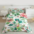 thumbnail image 2 of Manfei Tropical Botanical Flower Bedding Comforter Set,Rustic Floral Twin Comforter Sets,Green White Pink Bedding Set For Girls,Ultra Soft Home Decor Reversible,2-Piece, 2 of 8