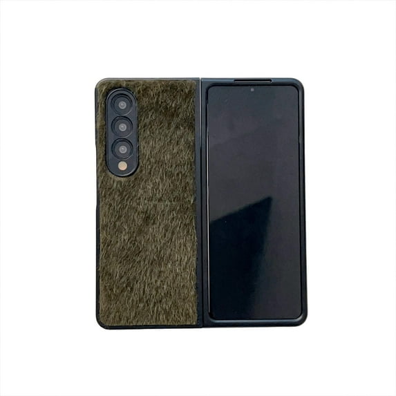 Elehold Fur Case for Samsung Galaxy Z Fold 4 7.6 inch with Shockproof,Darkgreen