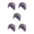 thumbnail image 3 of Minnieouse Nudo Turbante Estampado Hijab Beanie Estilo bohemio Gorros plisados ​​Accesorios para el cabello femenino Gorro Banquete de Type2 NO2, 3 of 6