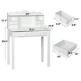 thumbnail image 6 of Drevy Small White Writing Desk with Hutch and USB Ports, 31.5 inch Home Office Desk with Drawers, Study Table for Kids/Student, Makeup Dressing Table Save Space Gifts, 6 of 8
