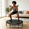 thumbnail image 2 of Verviso 40"/46"/50" Bungee Rebounder Mini Trampoline for Adults, Foldable & Quiet Indoor Fitness Trampoline with Adjustable Handlebar, 460LBS Capacity, 2 of 10