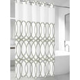 thumbnail image 4 of Green Grey Geometric No Hook Shower Curtain Waterproof,Bathroom Curtains with Snap in Liners and See Through Top Window,Abstract Modern Twisted Lines Art Hotel Style Bathtub Curtains Shower 54"Wx78"L, 4 of 8