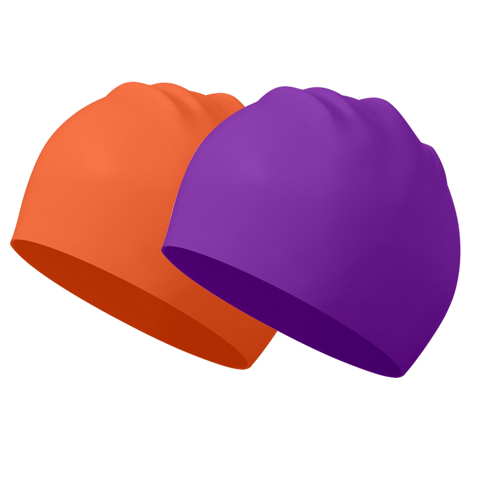 YOOSMATIC Swim Cap,2 Pack 3D Ergonomic Design Swim Cap for Long Hair, Silicone Swimming Caps for