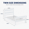 thumbnail image 7 of Miniyam Twin Bed Frame, Solid Rubber Wood Platform Bed with Headboard and Footboard, White, 7 of 7