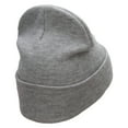thumbnail image 3 of I Sleep Around Embroidered 12 Inch Long Knitted Beanie - Heather Grey OSFM, 3 of 5