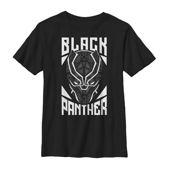 Boy's Marvel Black Panther Adorned Mask Graphic Tee Black Large