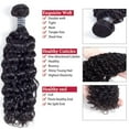 thumbnail image 2 of 10A Brazilian Kinky Curly Virgin Hair 3 Bundles with Free Part Closure 100% Unprocessed Brazilian Curly Human Hair Natural Black Color(14 16 18+14inch), 2 of 5