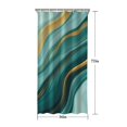 thumbnail image 5 of Teal Marble Gold Wave Pattern Shower Curtain 36"x72" ,Bathroom Decorative Shower Curtains Set with 12 Hooks,Modern Waterproof Washable Shower Curtain, 5 of 6