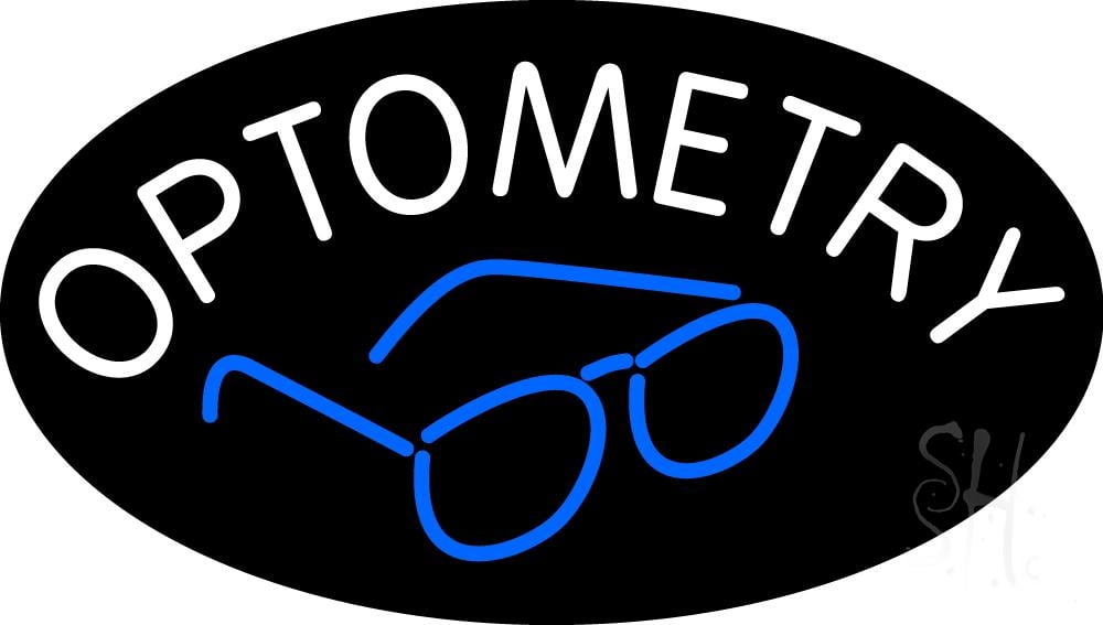 Optometry With Glass Logo LED Neon Sign 20 x 37 - inches, Black Square ...