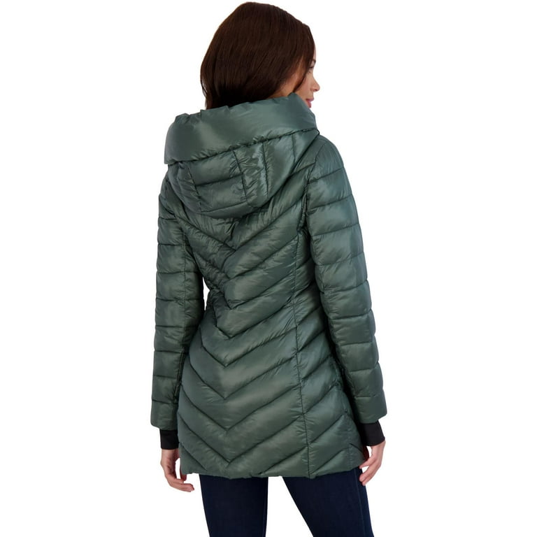BCBGMAXAZRIA Women Aos Winter Metallic Quilted Lightweight Packable Puffer Coat Walmart