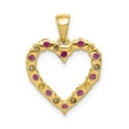 thumbnail image 3 of Auriga 10K Yellow Gold Diamond and .35 Ruby Heart Pendant (L-22.5mm, W-15.6mm) for Women, 3 of 6