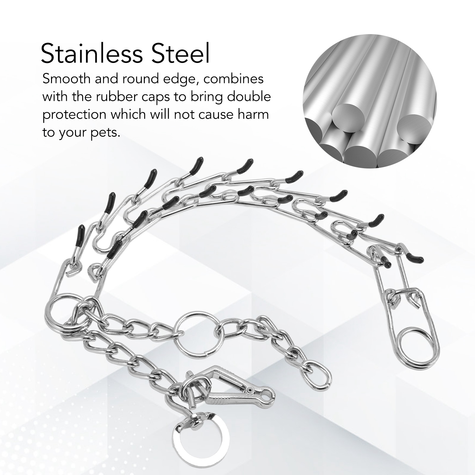 Collier Pour Chien En Chaîne Cubain Acier Inoxydable - Largeur 19 Mm - Longueurs 35 à 65 Cm - Pendentif Inclus - Antimastication