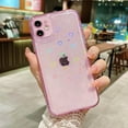 thumbnail image 4 of Compatible for iPhone 11 Clear Case, Cute Glitter Heart Rainbow Laser Holographic Bling Pattern Case for Women Girls Soft TPU Shockproof Camera Protective - Pink, 4 of 11