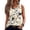 Khaki, variant on Womens Summer Tank Tops Loose Fit Sleeveless V Neck T Shirt Floral Print Henly Tunic Blouses Dark Green 2XL