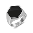 thumbnail image 1 of New 2023 Metal Glossy Rings for Men Geometric Width Signet Square Finger Punk Style Fashion Ring Jewelry Accessories Whole Sale, 1 of 5