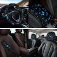 thumbnail image 4 of Jeiento Blue Butterfly Car Seat Covers Full Set of 14 Steering Wheel Cover Center Console Pad Seatbelt Pad Headrest Covers Cup Holders Universal Auto Accessories Fit for Most Vehicles, 4 of 7