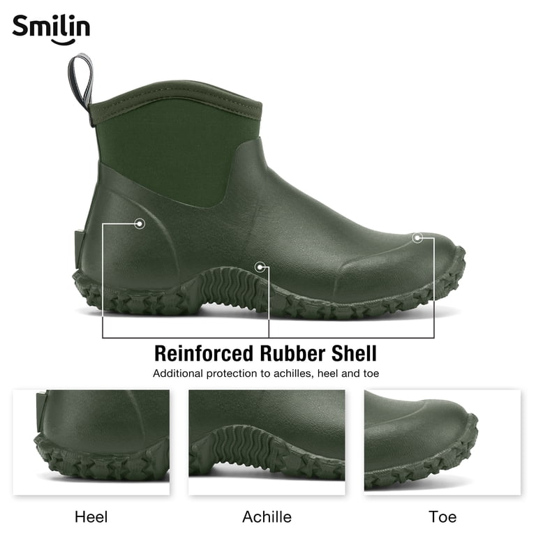 Waterproof Garden Shoes Men\'s Rain Boots Size 6 IUJSOY Garden Shoes for Men Women Ankle Rain Boots Mud Muck  main image 3