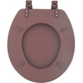 thumbnail image 2 of Soft Standard Vinyl Toilet Seat, 17 Inch Soft Vinyl Cover with Comfort Foam Cushioning - Fits All Standard Size Fixtures - Easy to Install, Chocolate Brown, 2 of 2