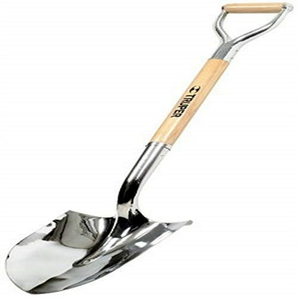Truper 33127 Tru Pro Polished Chrome Ceremonial Shovel, with Steel/Wood