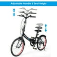 thumbnail image 6 of Goplus 20'' Lightweight Adult Folding Bicycle Bike w/ 7-Speed Drivetrain Dual V-Brakes, 6 of 10