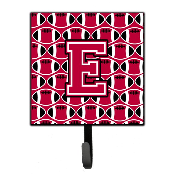 Letter E Football Crimson and White Leash or Key Holder