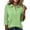 #01Fluorescent Green, variant on Women Three Quarter Sleeve Collared Button Polo Shirts Solid Color Loose Casual Office Daily Tops 3XL