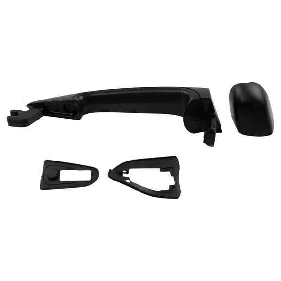 TRQ Door Handle Textured Black Rear Outer Outside Driver Side LH for BMW DHA48984