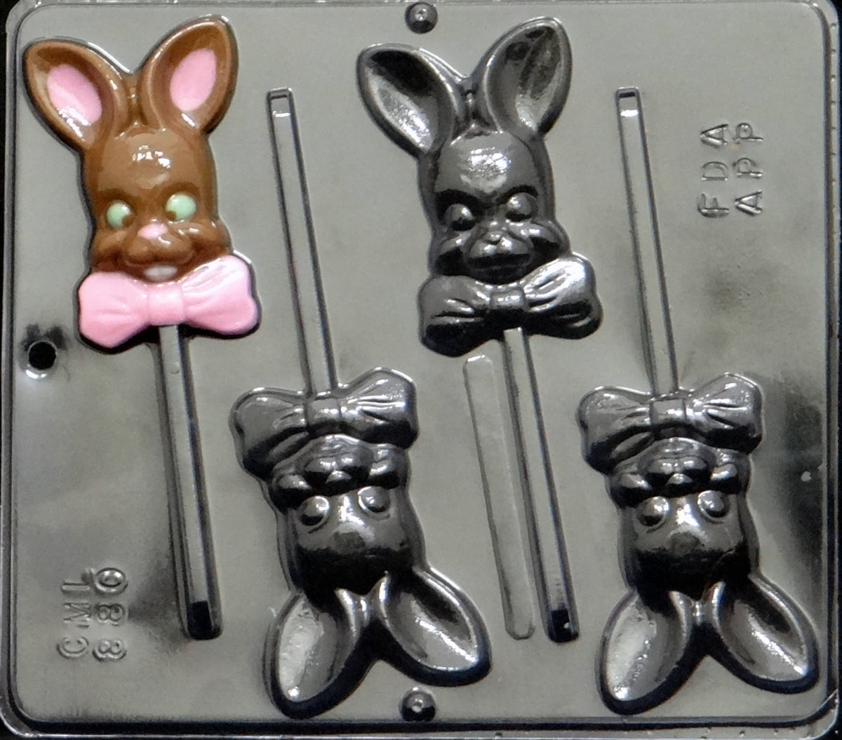 880 Bunny with Bow Lollipop Chocolate Candy Mold