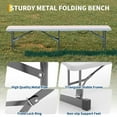 thumbnail image 6 of Huisuilinss Plastic Folding Bench,6FT Foldable Bench,Protable Plastic Bench With Carrying Handle And HDPE BenchTop For Outdoor Picnic Camping Party Sports Activities,2 Pack,Only Bench, 6 of 7