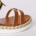 thumbnail image 7 of Rokment Women's Metallic Platform Wedge Dress Slides Sandals 2026 Summer Trendy Casual Leather Espadrilles Memory Foam Chunky Slip on High Heels for Ladies Coffee Size 6, 7 of 7