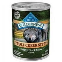 Blue Buffalo Wilderness Wolf Creek Stew High Protein Grain Free, Natural Wet Dog Food, Hearty Duck Stew in gravy 12.5-oz can (pack of 12)