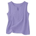 thumbnail image 5 of CFMIURAN Tank Tops for Women 2026 Crew Neck Dressy Sleeveless Tops Solid Color Lightweight Casual Cami, Light Violet Tanks & Camis, M, 5 of 5