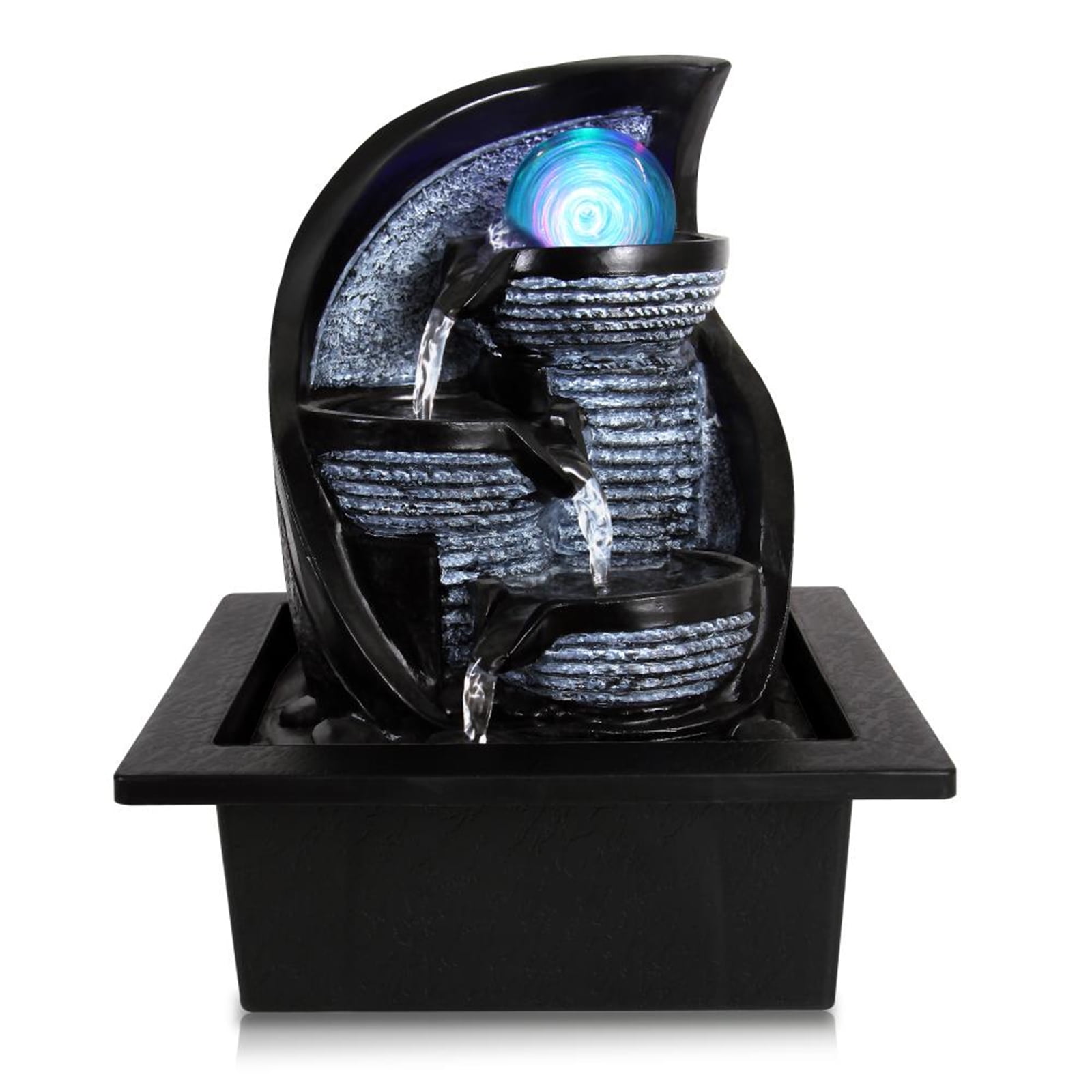 Serene Life Water Fountain Relaxing Tabletop Water Feature Decoration by Pyle