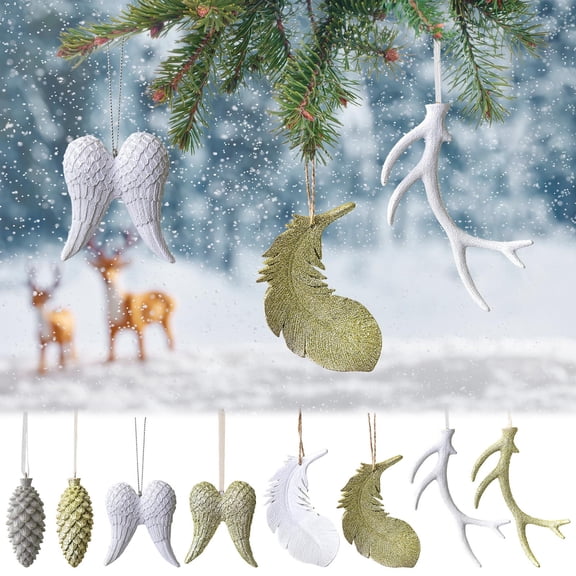 MXTPOV Golden Christmas Decorations, Glitter Branches Ornaments for Christmas Tree, Exquisite Xmas Tree Decorations for Party Home Decor