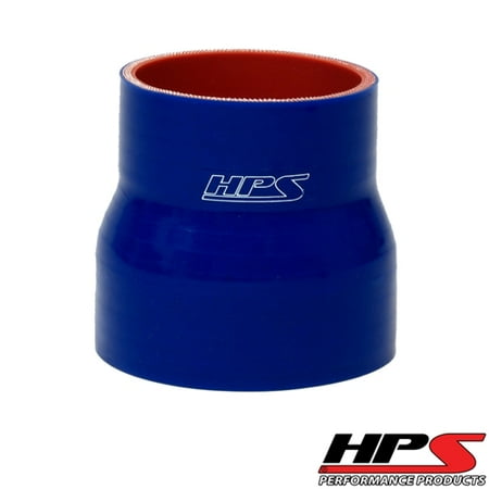 HPS High Temp 2.25" > 3.5" ID x 3" Long 4-ply Reinforced Silicone Reducer Coupler Hose Blue (57mm > 89mm ID x 76mm Length)