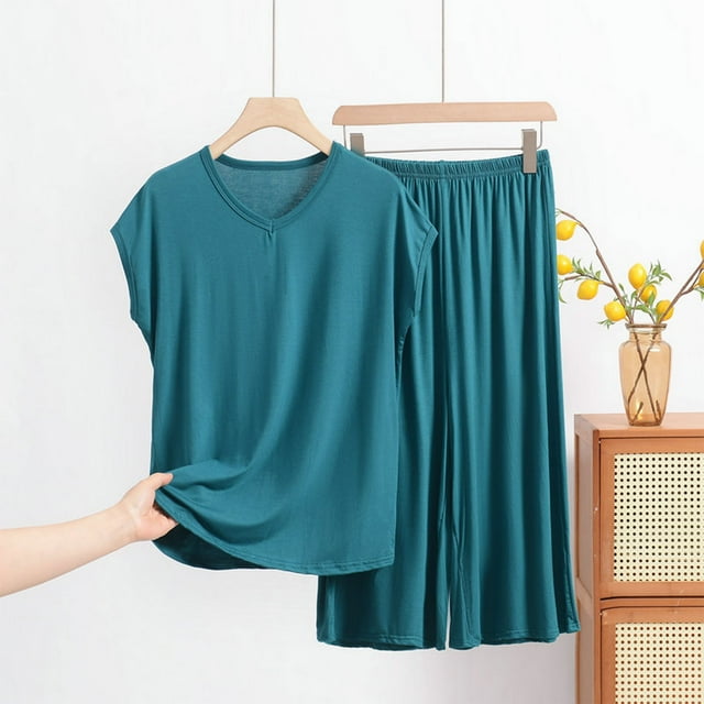 SDNall Ensemble de Pyjama pour Femmes en Modal, Camisole Sans Manches et Shorts pour l'Été, Tenue d'Intérieur Douce