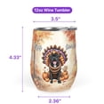 thumbnail image 5 of Happy Thanksgiving Pitbull Turkey Costume Pumpkins Autumn Leaves 12oz Stainless Steel Wine Tumbler Insulated Cup with Lid Terrier Dog Lover - 13014, 5 of 5