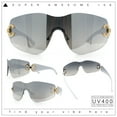 thumbnail image 2 of Womens Luxury Rimless Shield Bold Oversize Wrap Diva Sunglasses Silver - Silver Mirror, 2 of 8